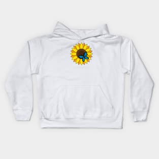 Sunflower and Blue Butterfly Kids Hoodie